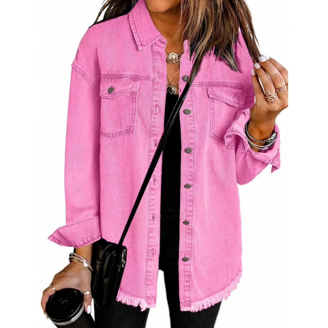 Washed Denim Shirt Jacket Women's European And American