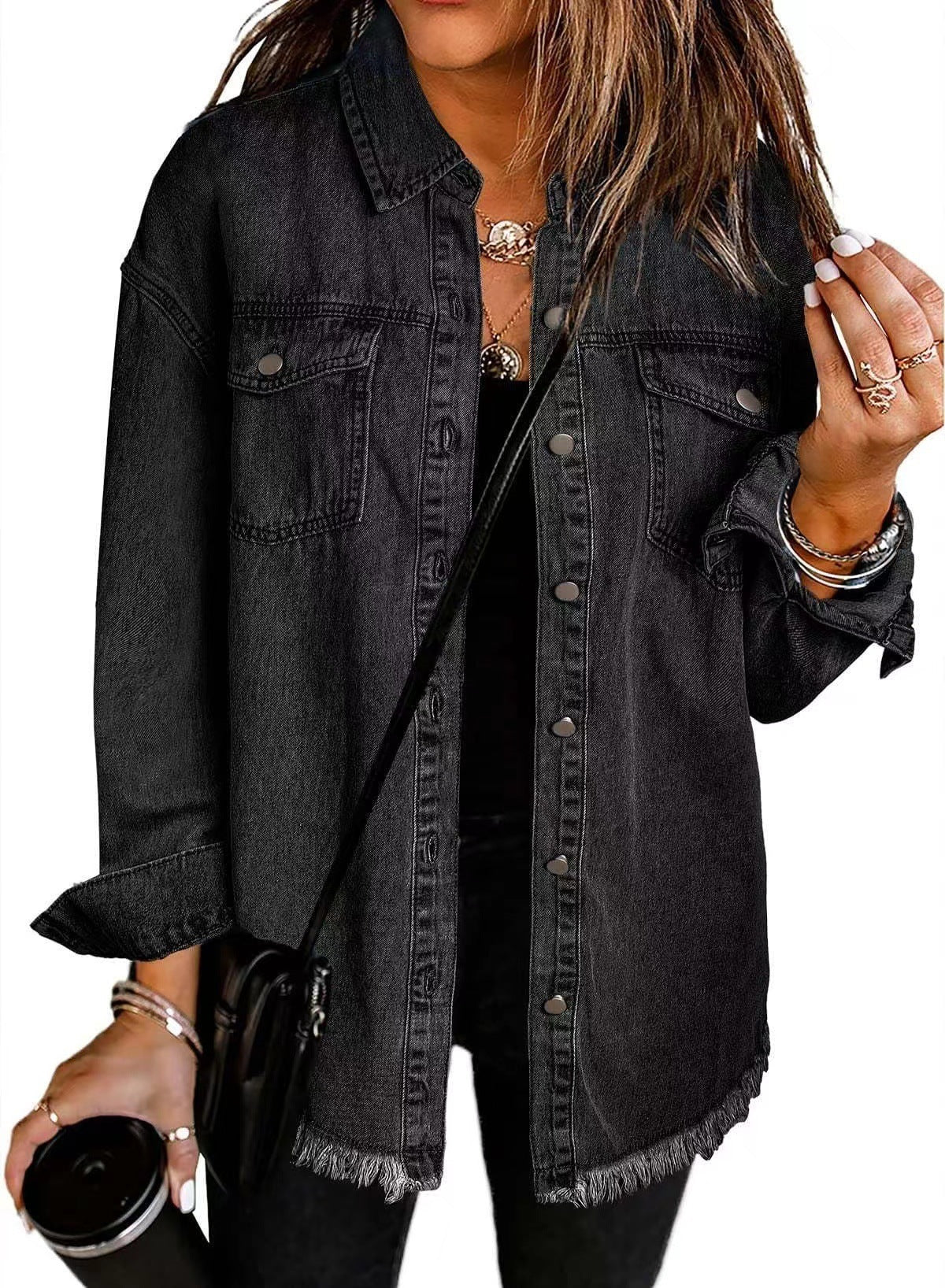 Washed Denim Shirt Jacket Women's European And American