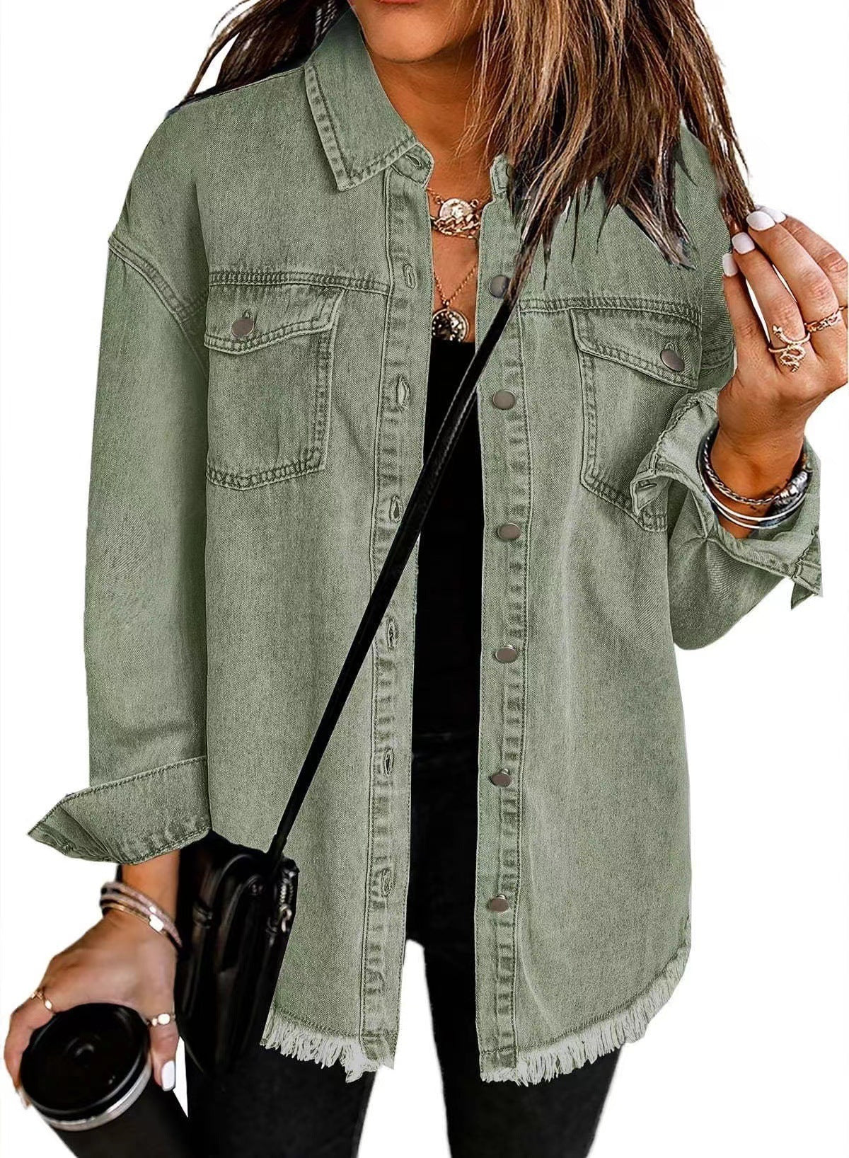 Washed Denim Shirt Jacket Women's European And American