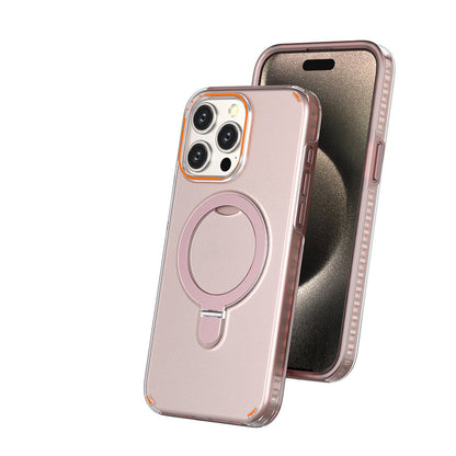 New Colorful Magnetic Bracket Phone Case With Holder Stand Cover For Magesafe Magnetic Transparent Wireless Charge Case For Phone